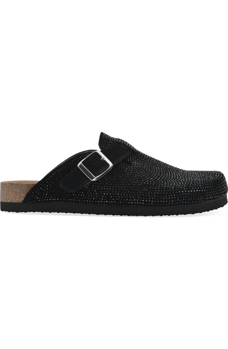 White Mountain Footwear Bellamy Crystal Embellished Clog, Alternate, color, Black/ Suede