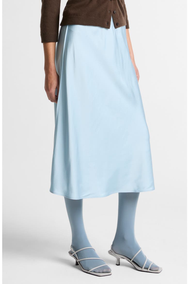 Pull-On Satin Slip Skirt, Alternate, color, CLEARWATER