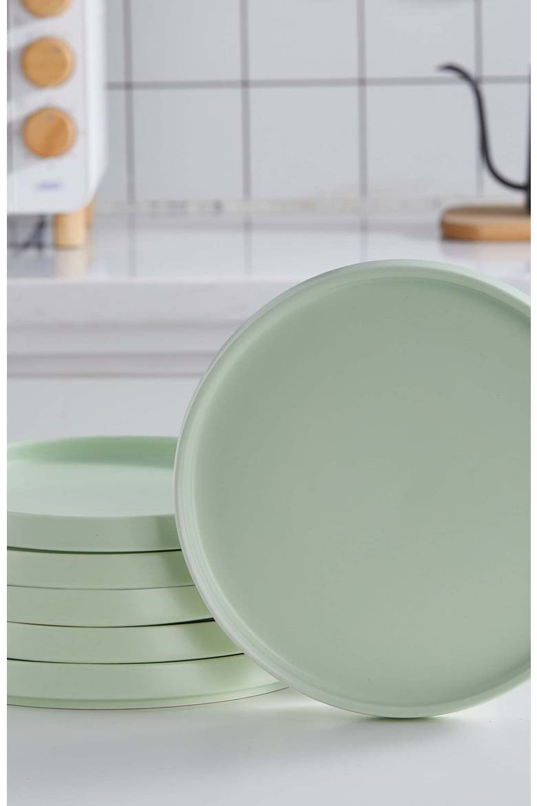 Stella Porcelain 6-Piece Salad Plate Set, Alternate, color, Pastel Orange