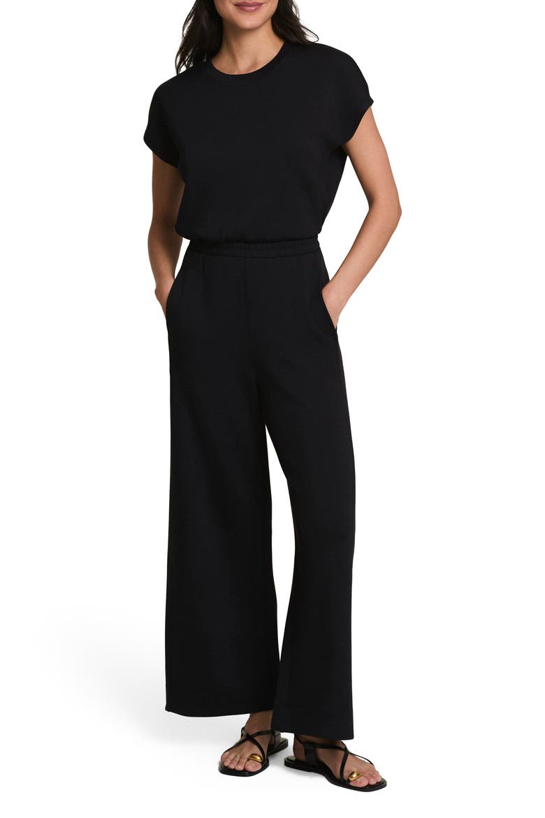 AirEssentials® Cap Sleeve UPF 50+ Cinched Jumpsuit, Main, color, VERY BLACK