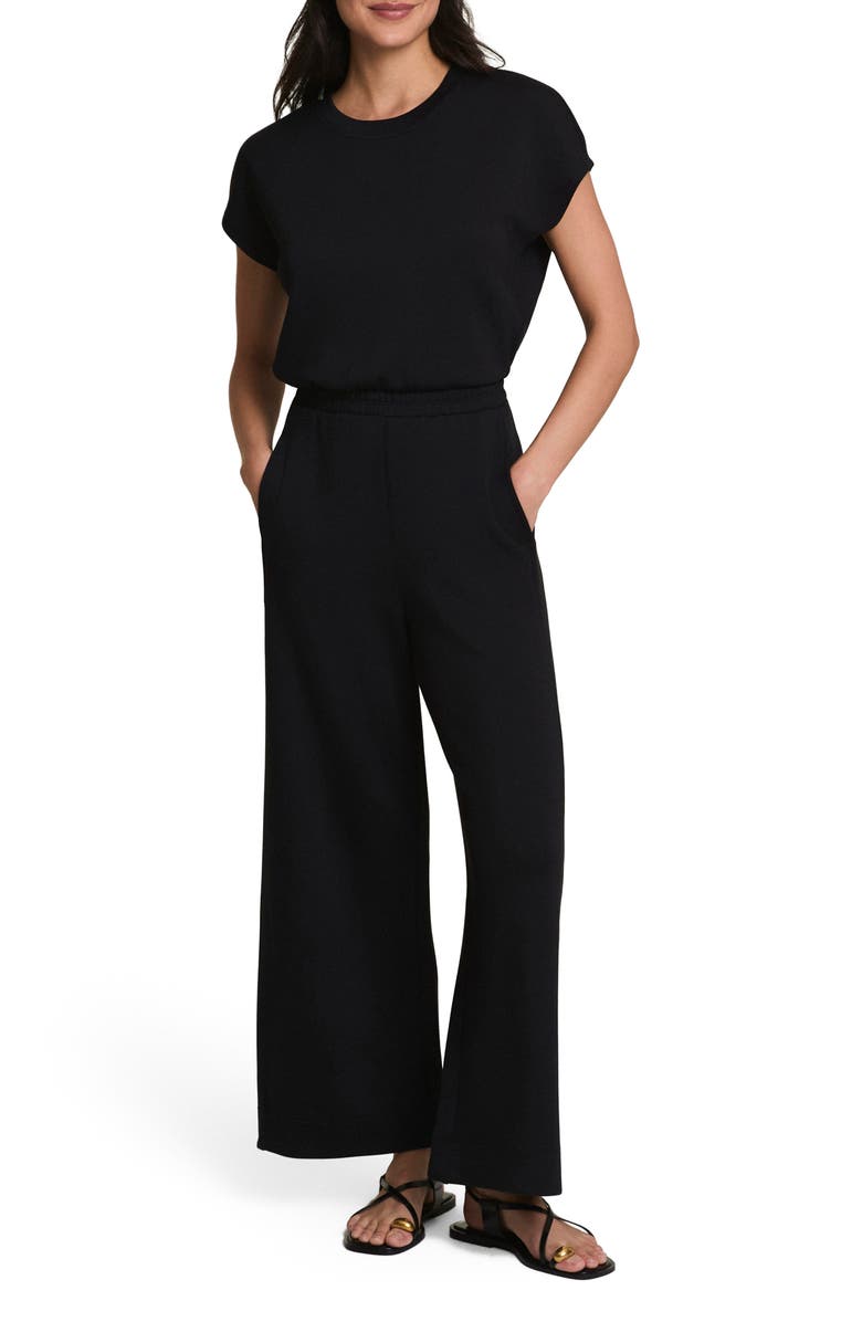 SPANX<sup>®</sup> AirEssentials<sup>®</sup> Cap Sleeve UPF 50+ Cinched Jumpsuit, Main, color, Very Black