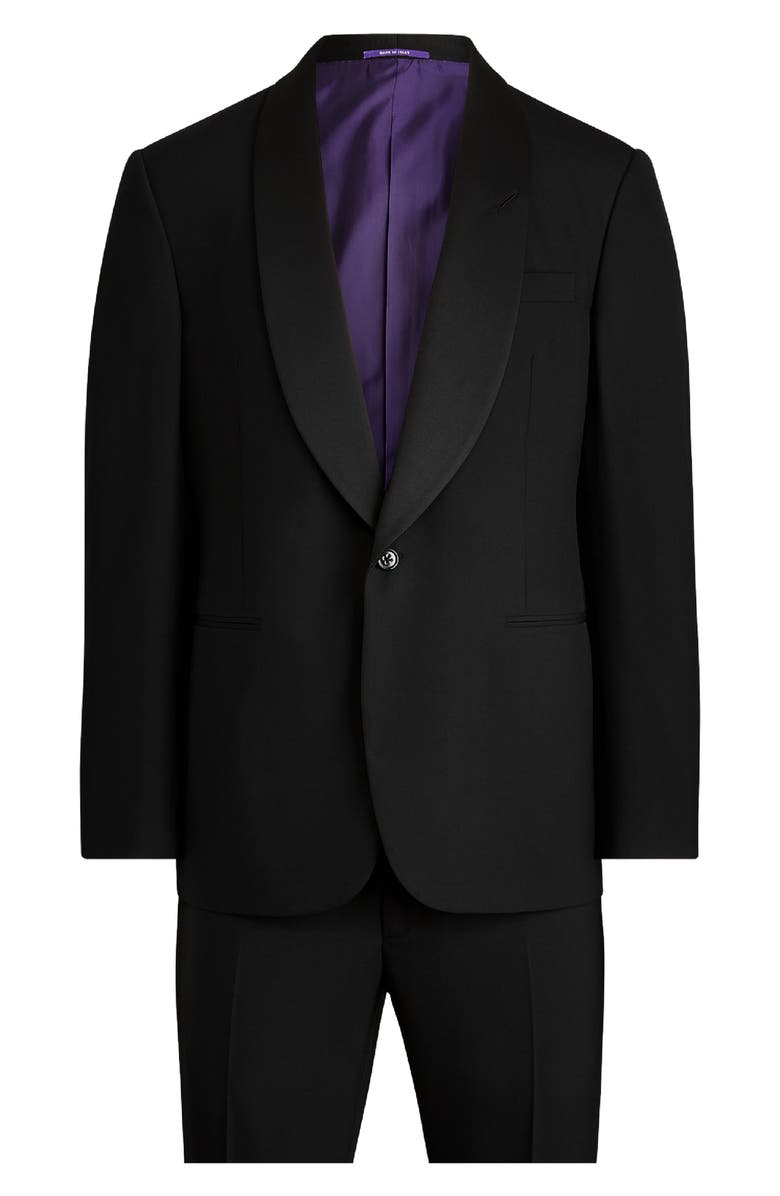 Ralph Lauren Purple Label Gregory Wool Barathea Tuxedo, Main, color, Black