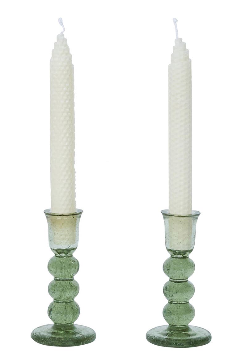 Provence Set of 2 Candlesticks, Alternate, color, BASIL