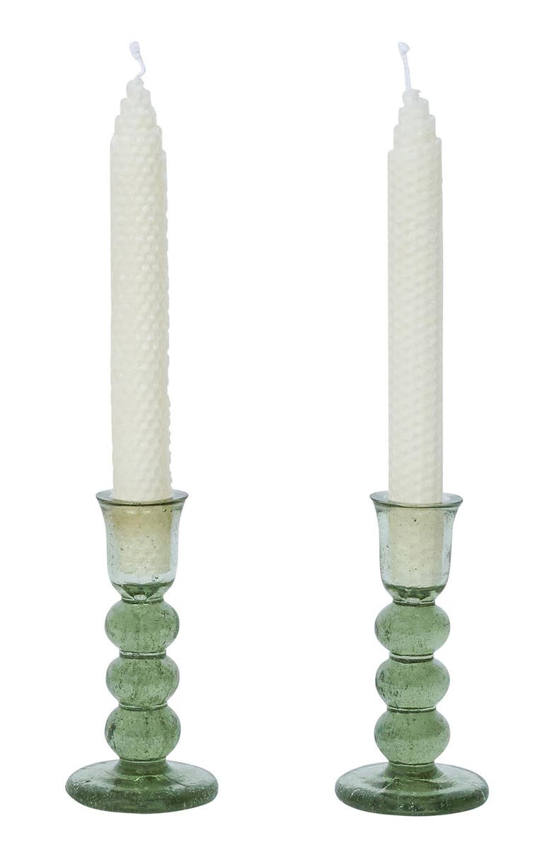 Juliska Provence Set of 2 Candlesticks, Alternate, color, Basil
