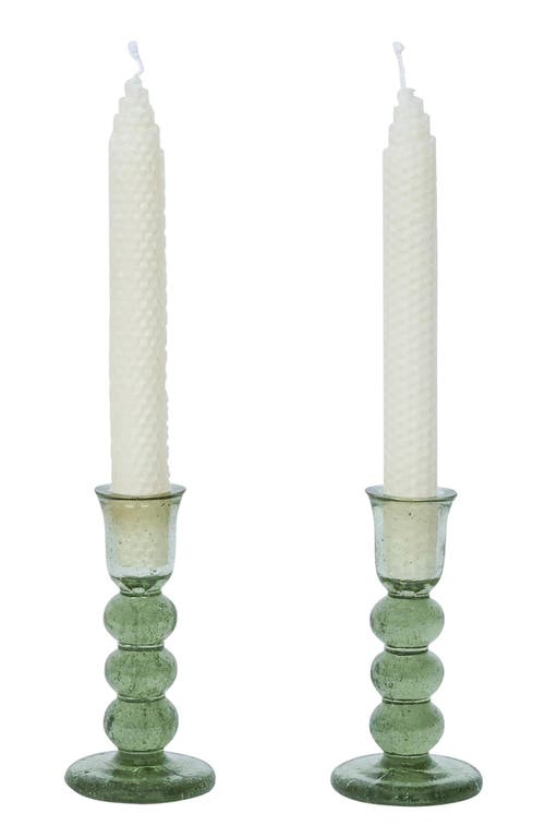 Juliska Provence Set Of 2 Candlesticks In Basil