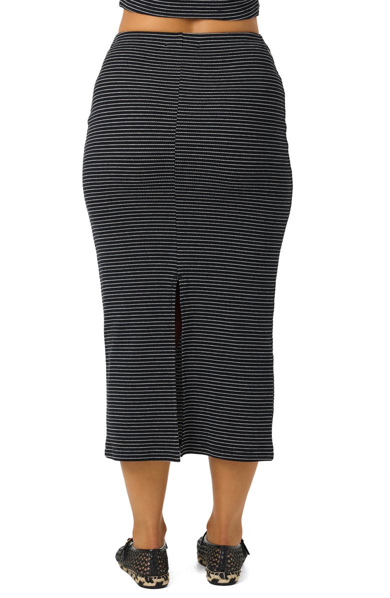 O'Neill Kavali Stripe Midi Skirt, Alternate, color, Black