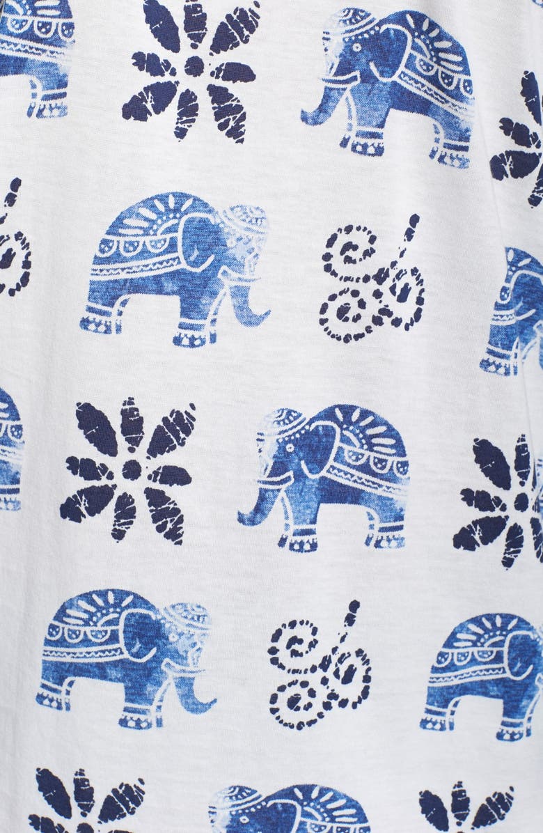 PJ Salvage Elephant Print Jersey Pajamas, Alternate, color, 