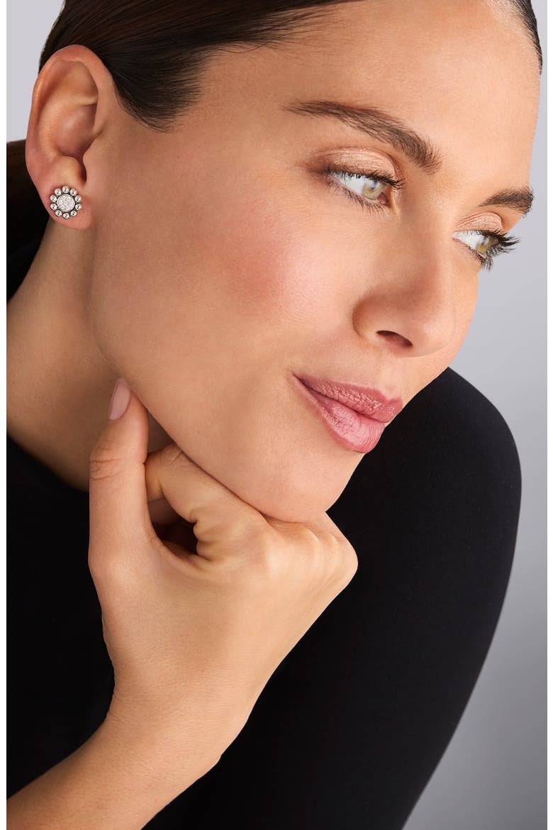 Caviar Spark Diamond Stud Earrings, Alternate, color, STERLING SILVER