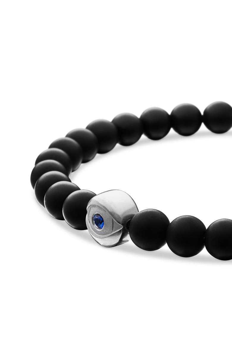 David Yurman Evil Eye Black Onyx & Sapphire Bracelet, Alternate, color, Sterling Silver