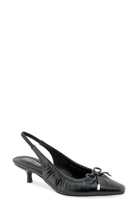 Mango Kitten Heel Slingback Pump