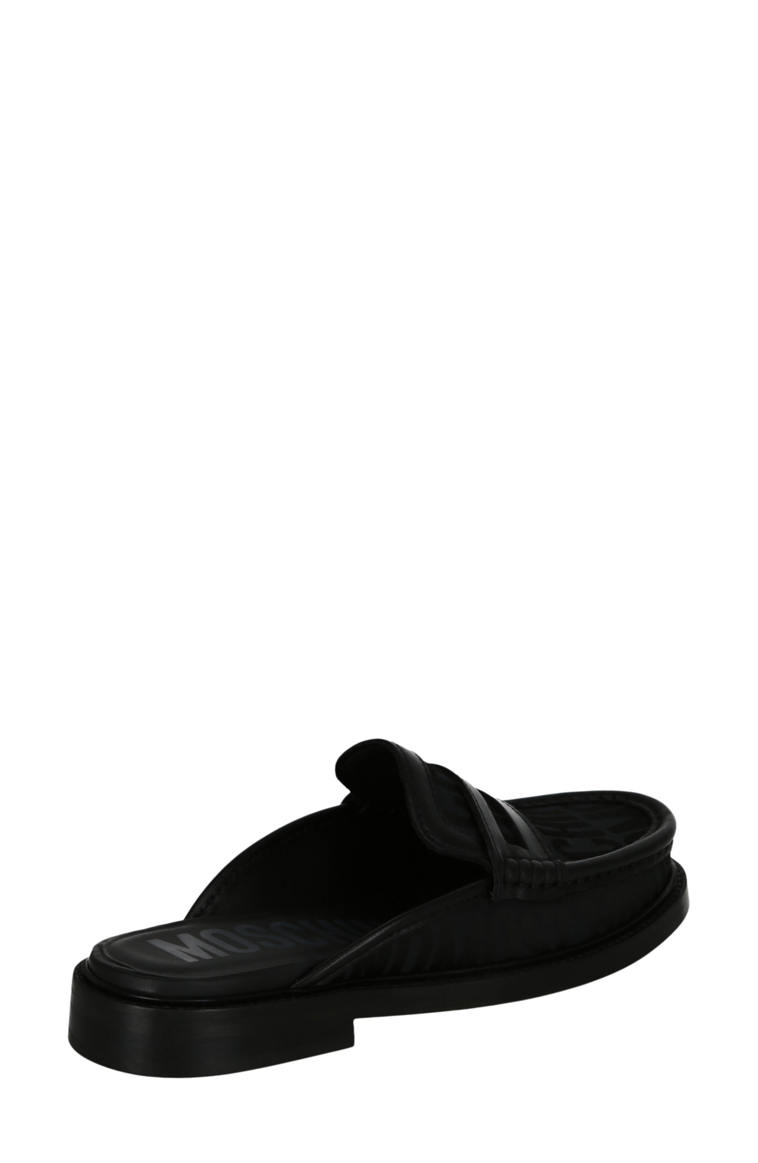 Moschino Canvas Slipper Mule, Alternate, color, Black