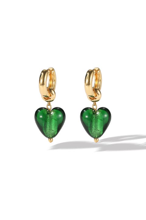 Esmée Glaze Heart Dangle Earrings