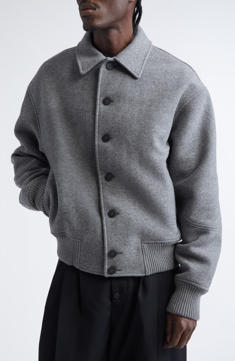 Jacquemus Le Feltro Bomber Jacket, Alternate, color, Grey