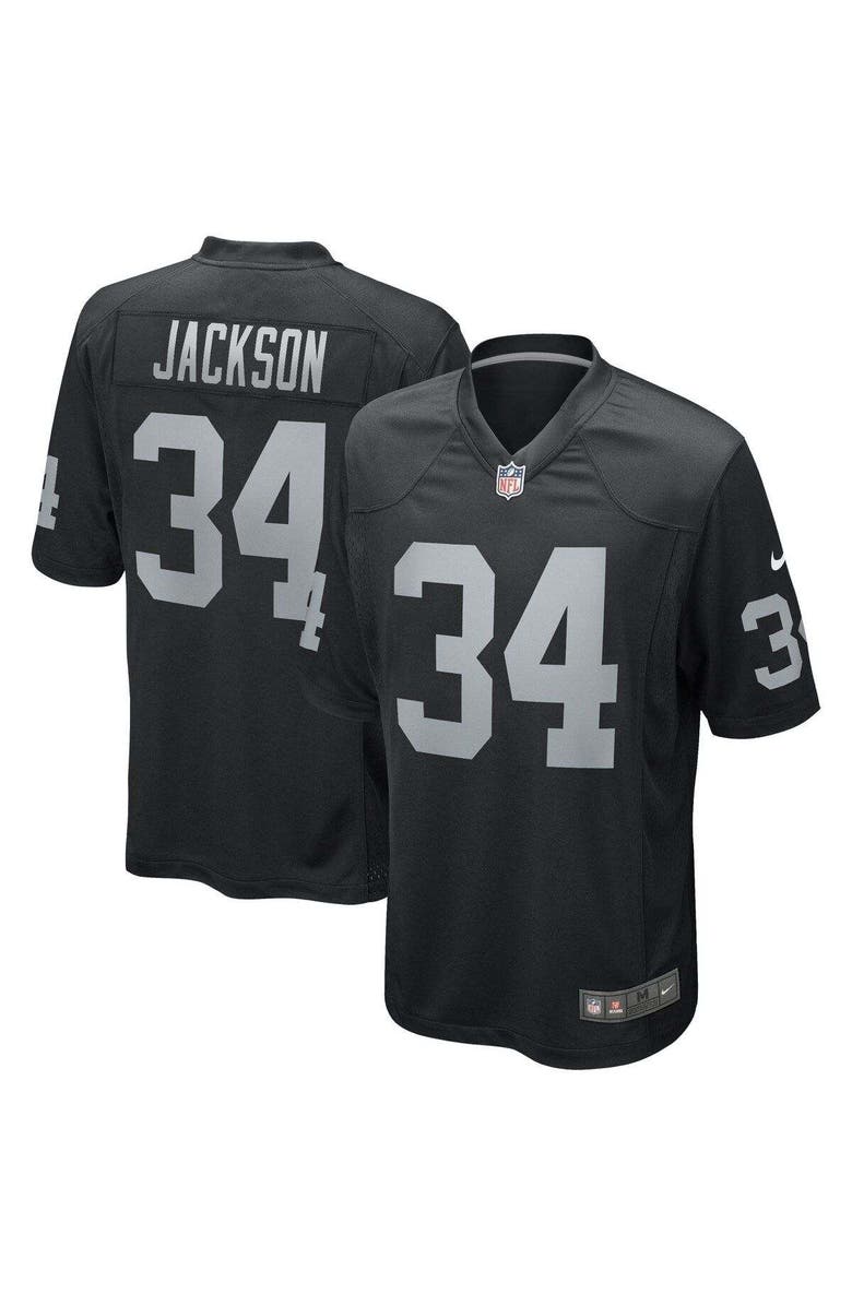 Nike Men's Nike Bo Jackson Black Las Vegas Raiders Game Retired Player Jersey, Main, color, 