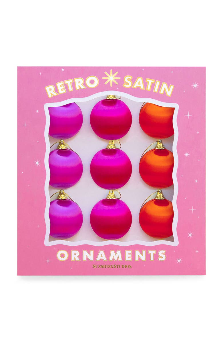 Sunshine Studios Mini Retro Satin Ornaments, Main, color, Brights