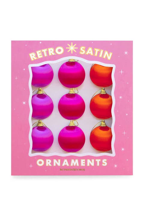 Mini Retro Satin Ornaments