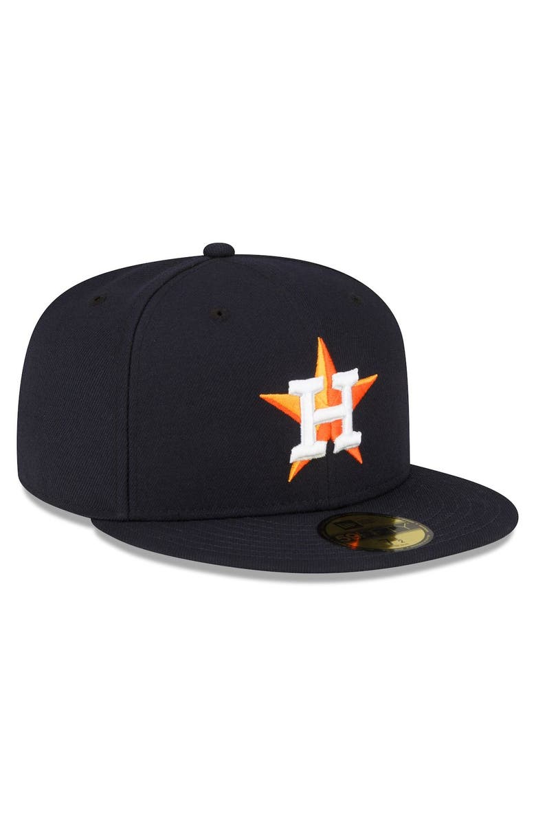 New Era Men's New Era Navy Houston Astros Throwback Authentic Collection 59FIFTY Fitted Hat, Alternate, color,