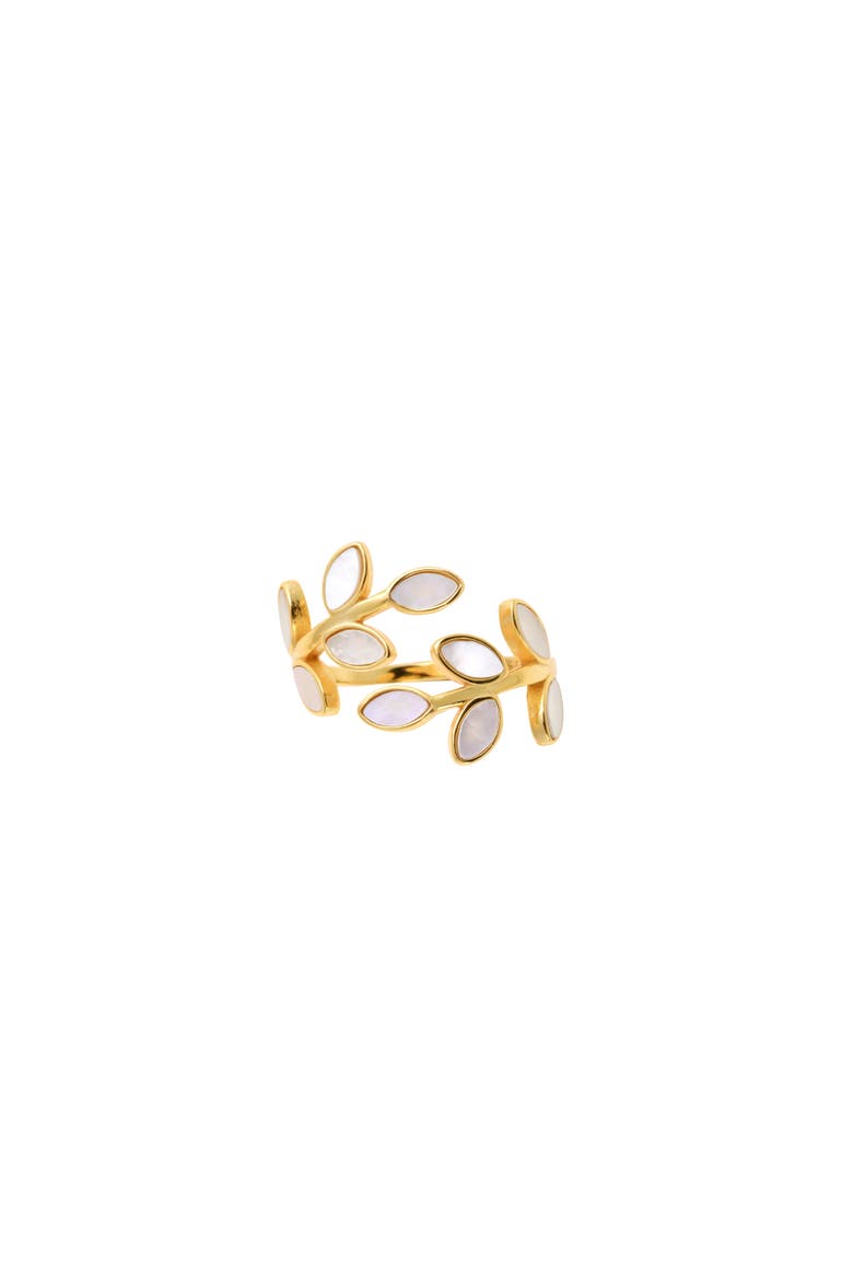 Leaf Ring, Main, color, Silver Gold Plated