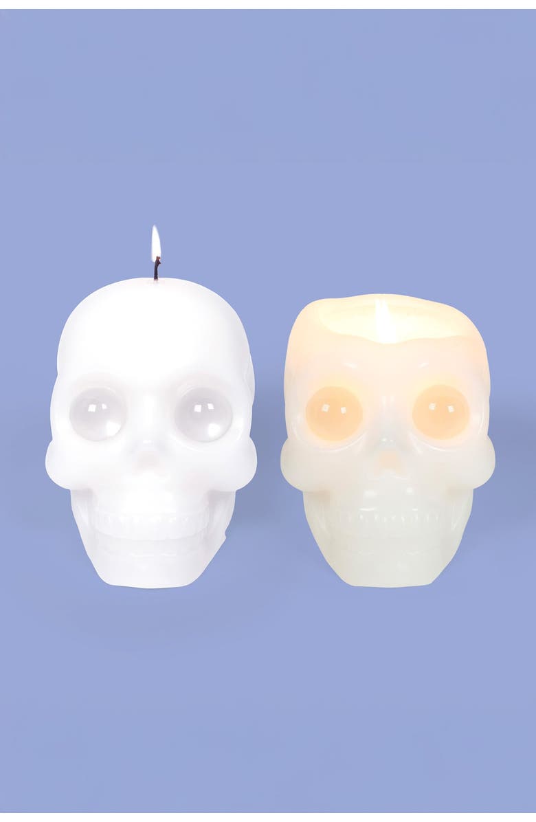 54Celsius Skull Candle with Crystal Eyeballs, Alternate, color, White