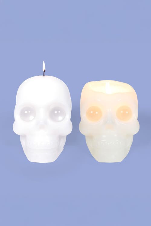 54celsius Skull Candle With Crystal Eyeballs In White