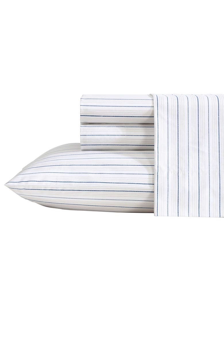 Nautica Beux Stripe 200 Thread Count Sheet Set, Main, color, Twine/ Navy