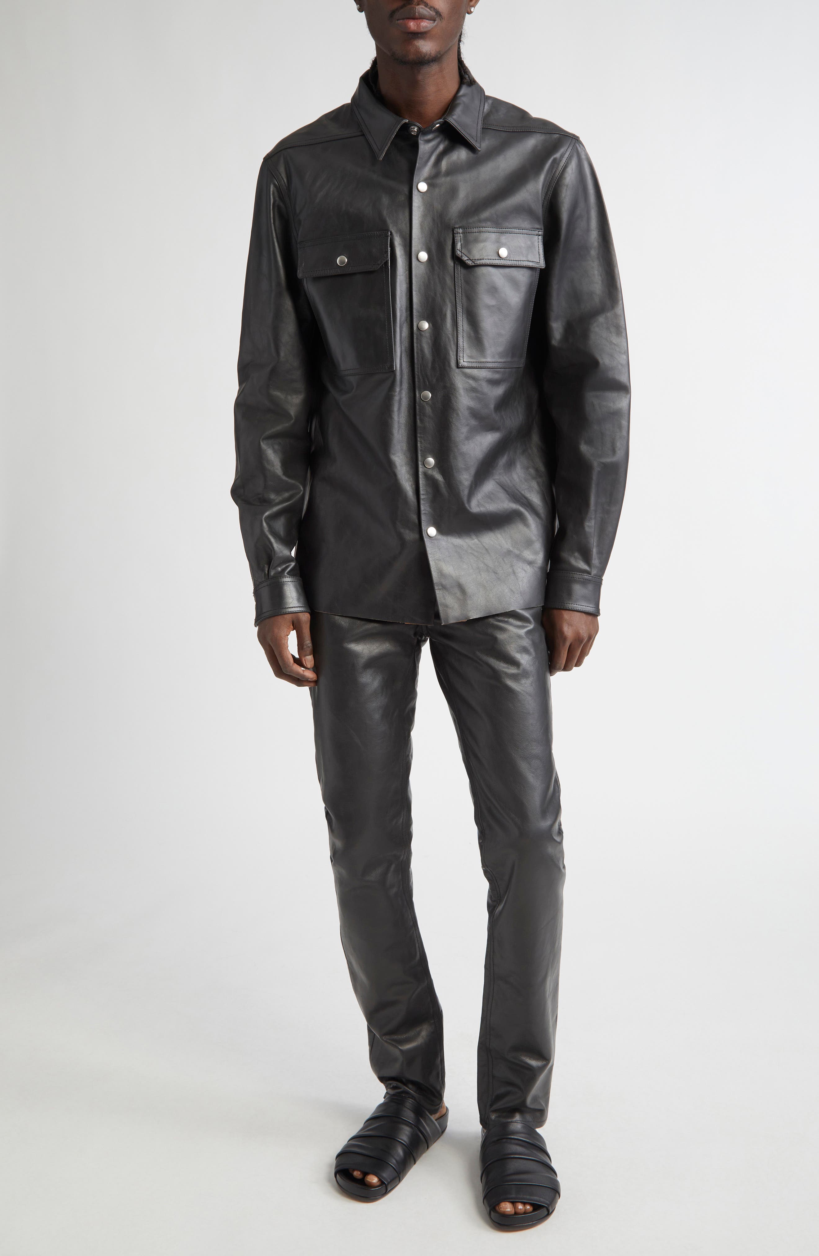 Leather Shirt Jacket - image 2