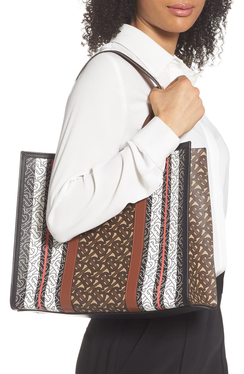 Burberry Small Book E-Canvas Tote, Alternate, color,