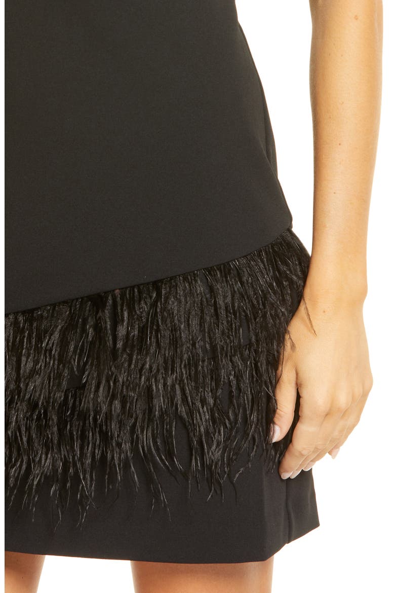 Feather Minidress, Alternate, color, BLACK