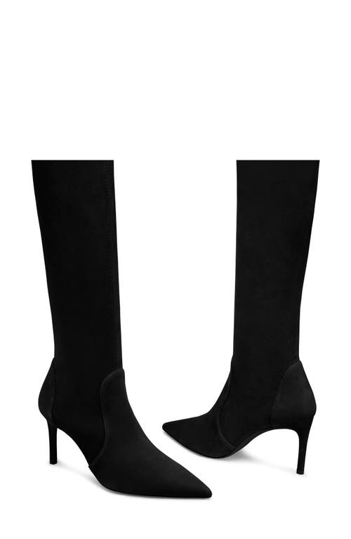 Stuart Weitzman 80mm Pointed-toe Stretch-knit Boots In Black