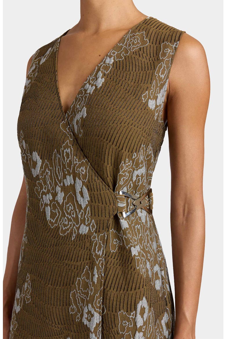 Ursa Sleeveless Faux Wrap Dress, Alternate, color, SAHARA
