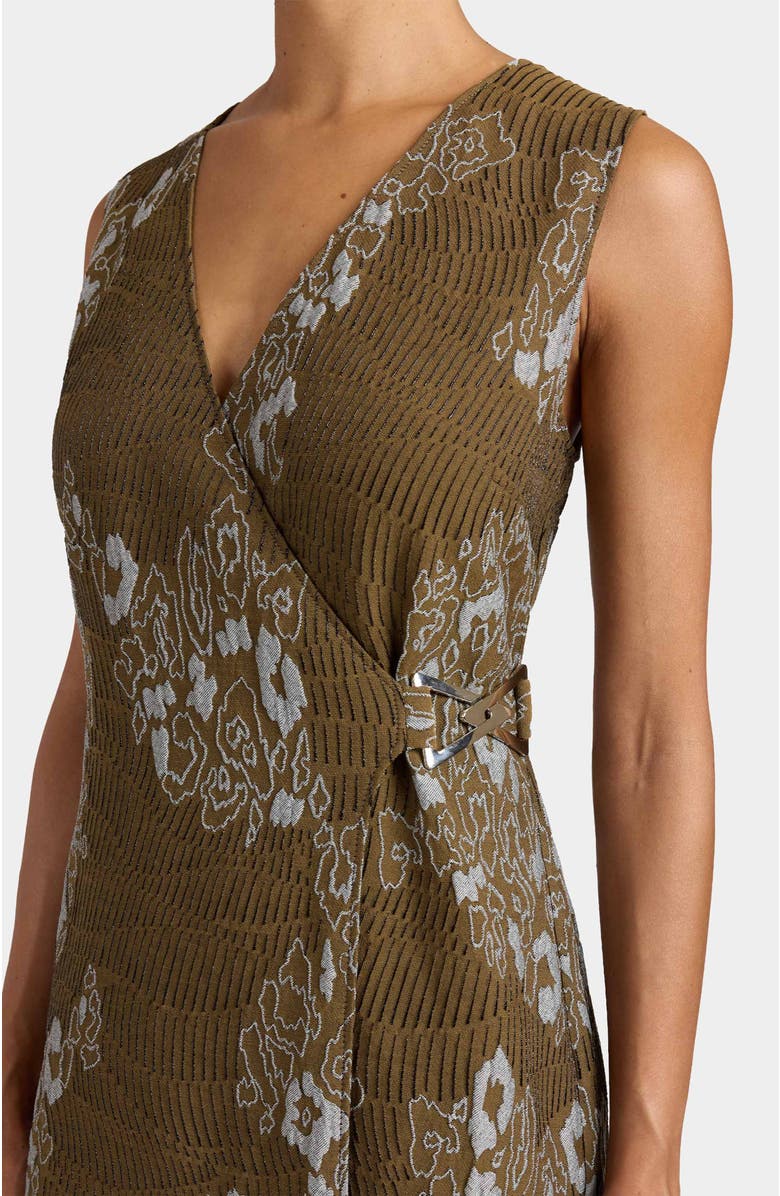 Santorelli Ursa Sleeveless Faux Wrap Dress, Alternate, color, Sahara