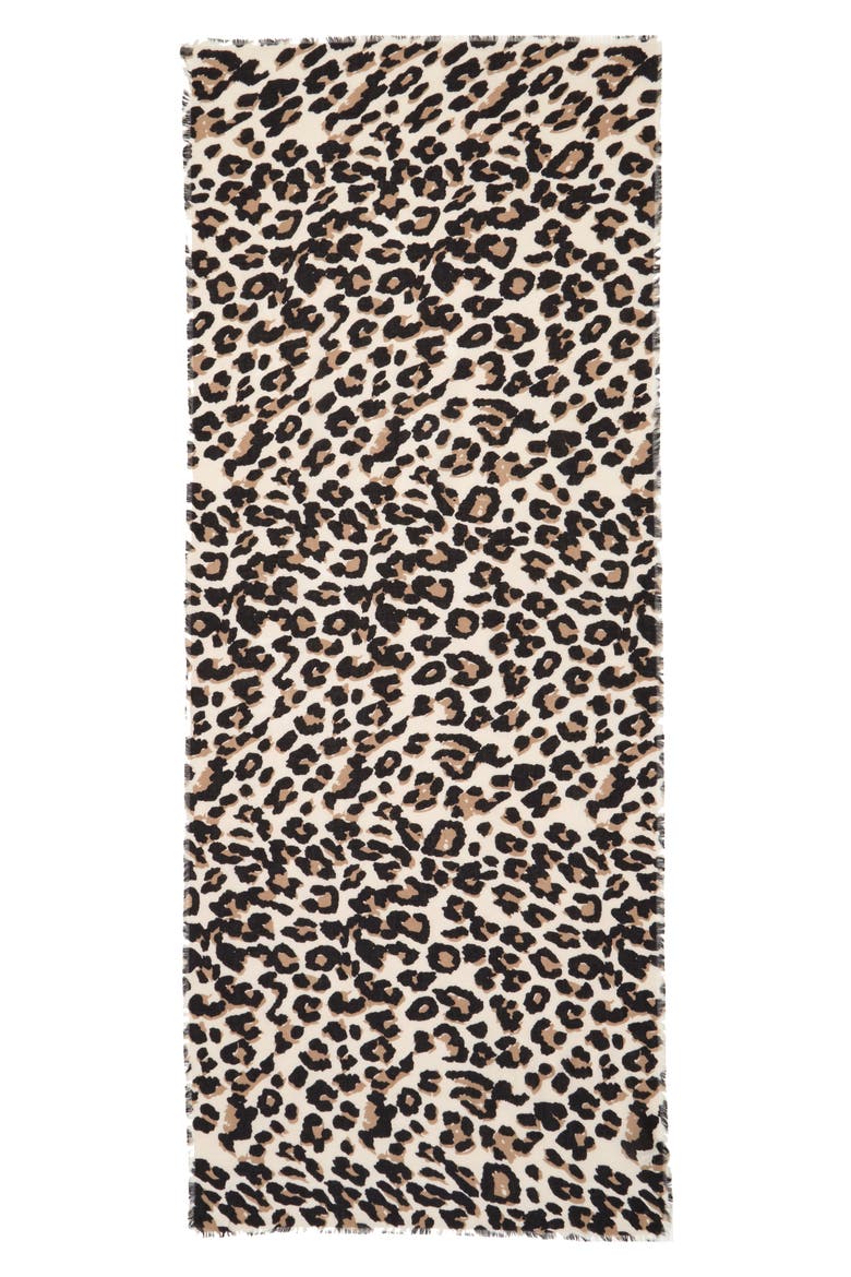 Leopard Print Scarf, Alternate, color, BLACK MULTI