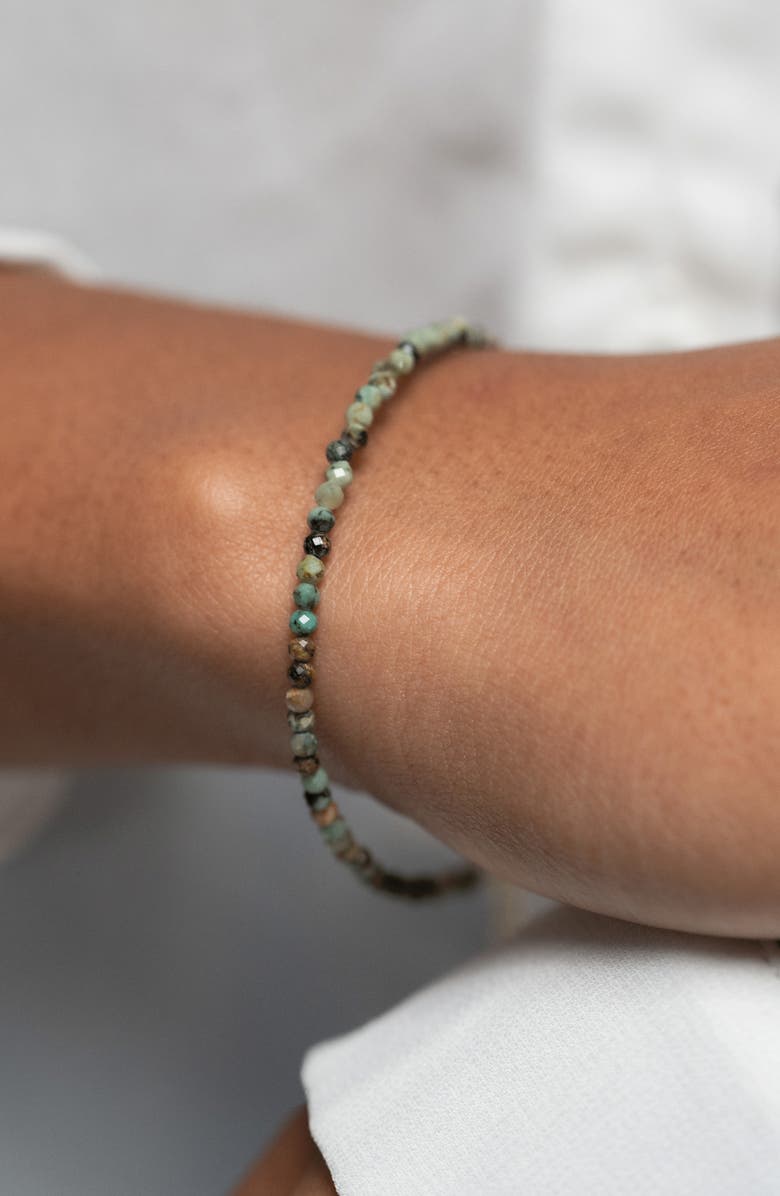 Kiara by Ki-Ele Farrah Petite African Turquoise Beaded Bracelet, Alternate, color, Gold/Green