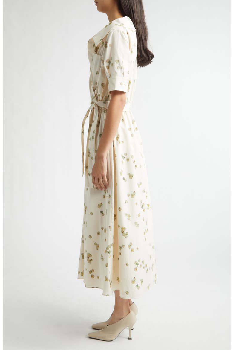 Lydia Stretch Cotton Poplin Wrap Shirtdress, Alternate, color, 416102 IVORY ALLOVER PETALS