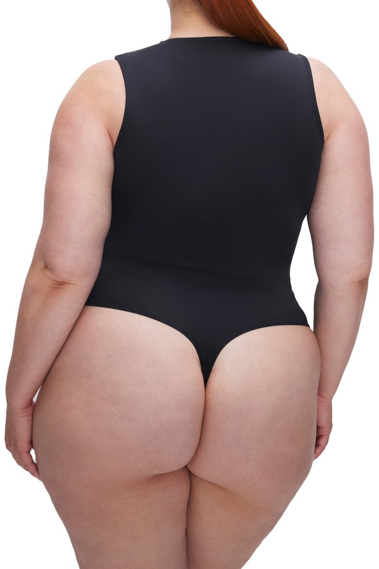 Sculpting Deep V Tank Bodysuit, Alternate, color, BLACK001