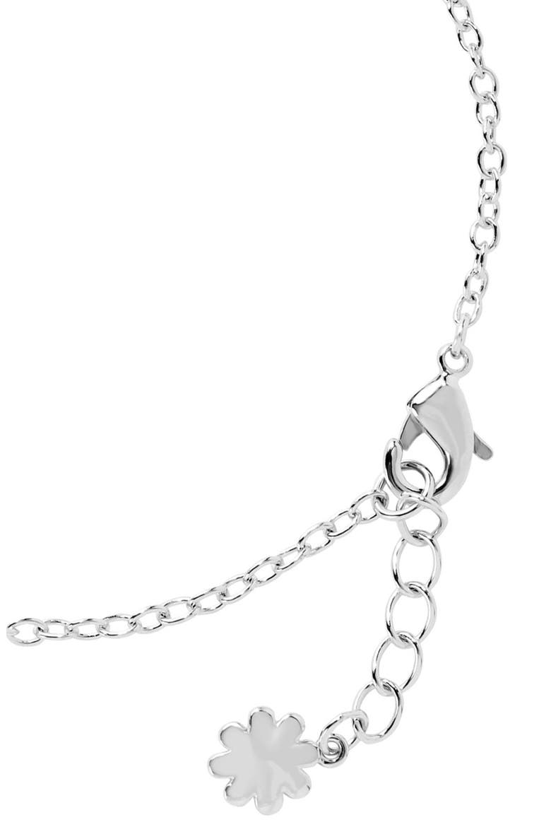 Medallion & Cubic Zirconia Cross Charm Bracelet, Alternate, color, SILVER