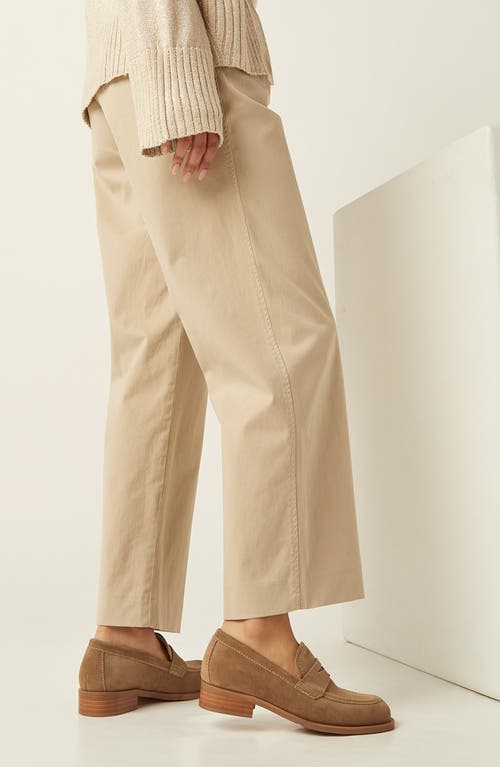 La Canadienne Dominic Penny Loafer In Biscotti Suede