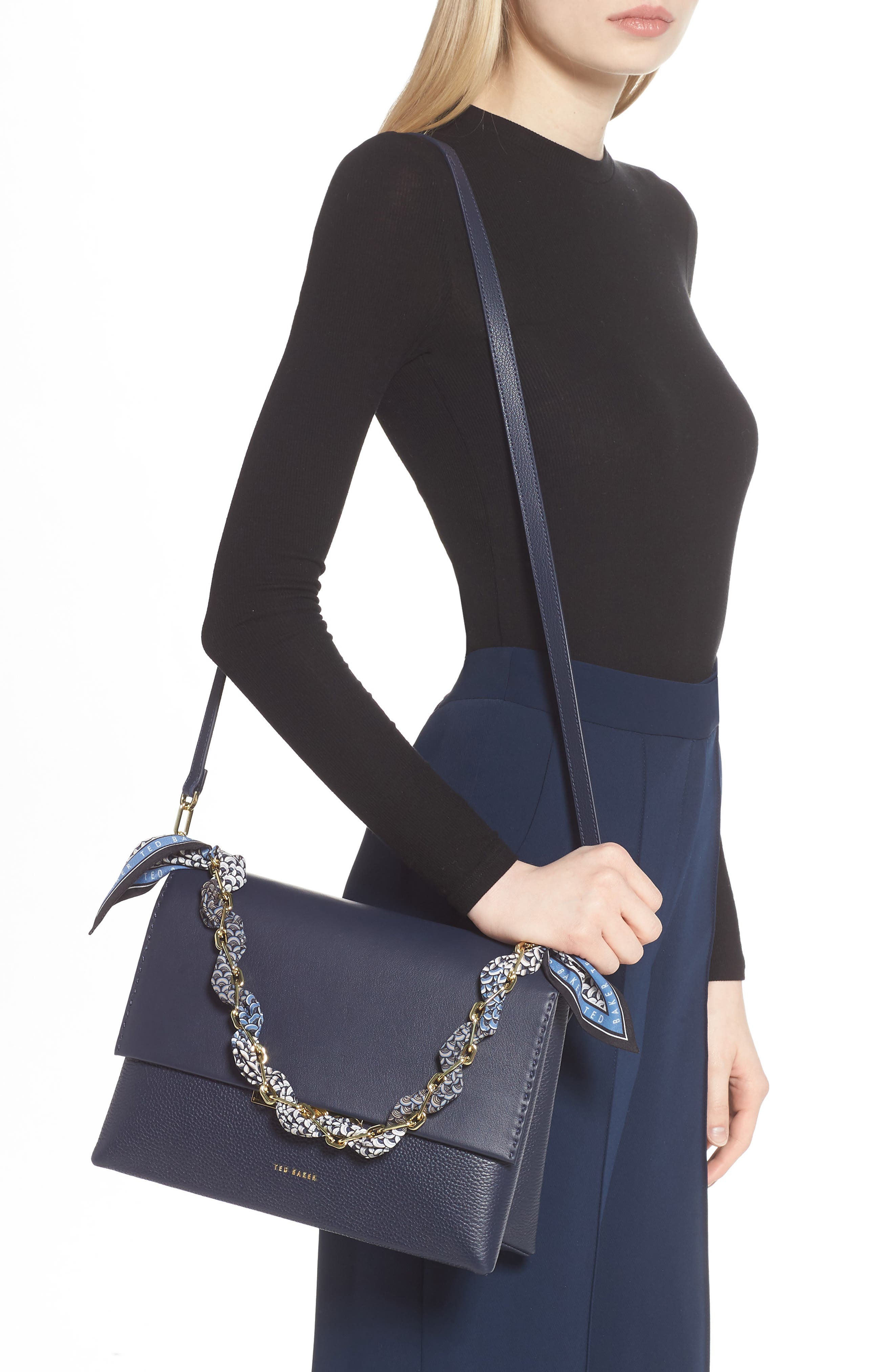 Ted Baker London Evangli Leather Shoulder Bag, Alternate, color, 