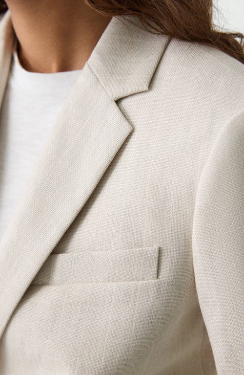 Theory Slim Blazer In Striped Canvas In White
