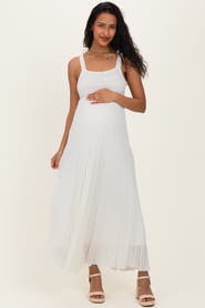 PinkBlush Textured Knit Shoulder Tie Midi Dress