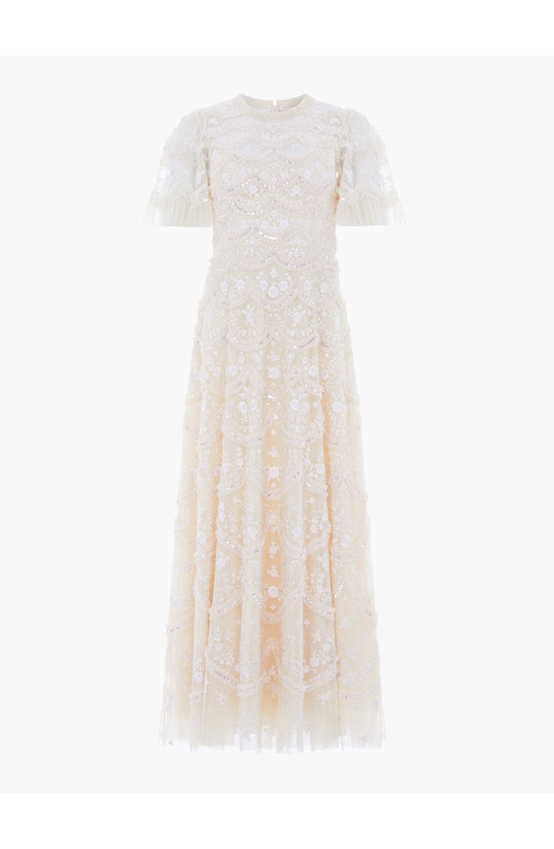 Needle & Thread Lily Bloom Embroidered Maxi Dress, Alternate, color, Cream