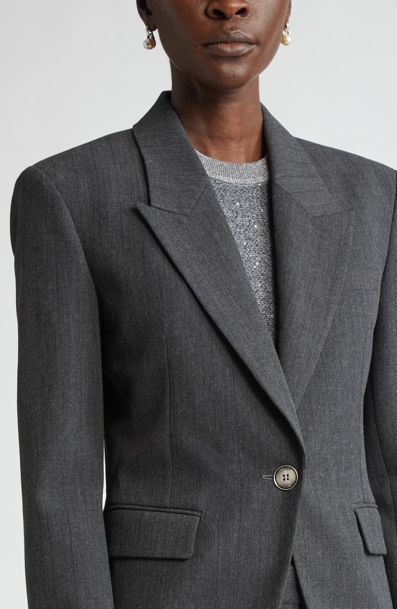 ST. JOHN Pinstripe Luxe Suiting Jacket, Alternate, color, Shadow