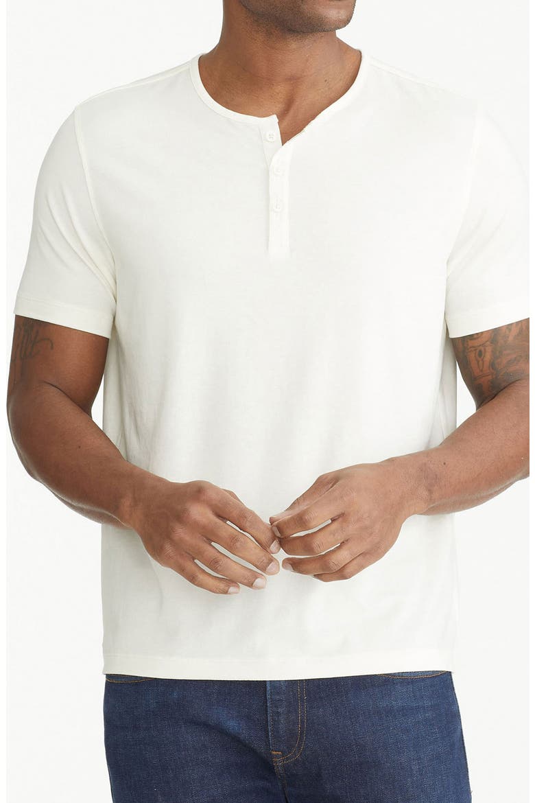 Ecosoft Short Sleeve Henley, Main, color, WHITE