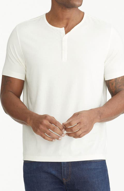 【NOAH】 ★ HENLEY TEE ★ WHITE Classic Long Sleeve Pocket Tee - Noah
