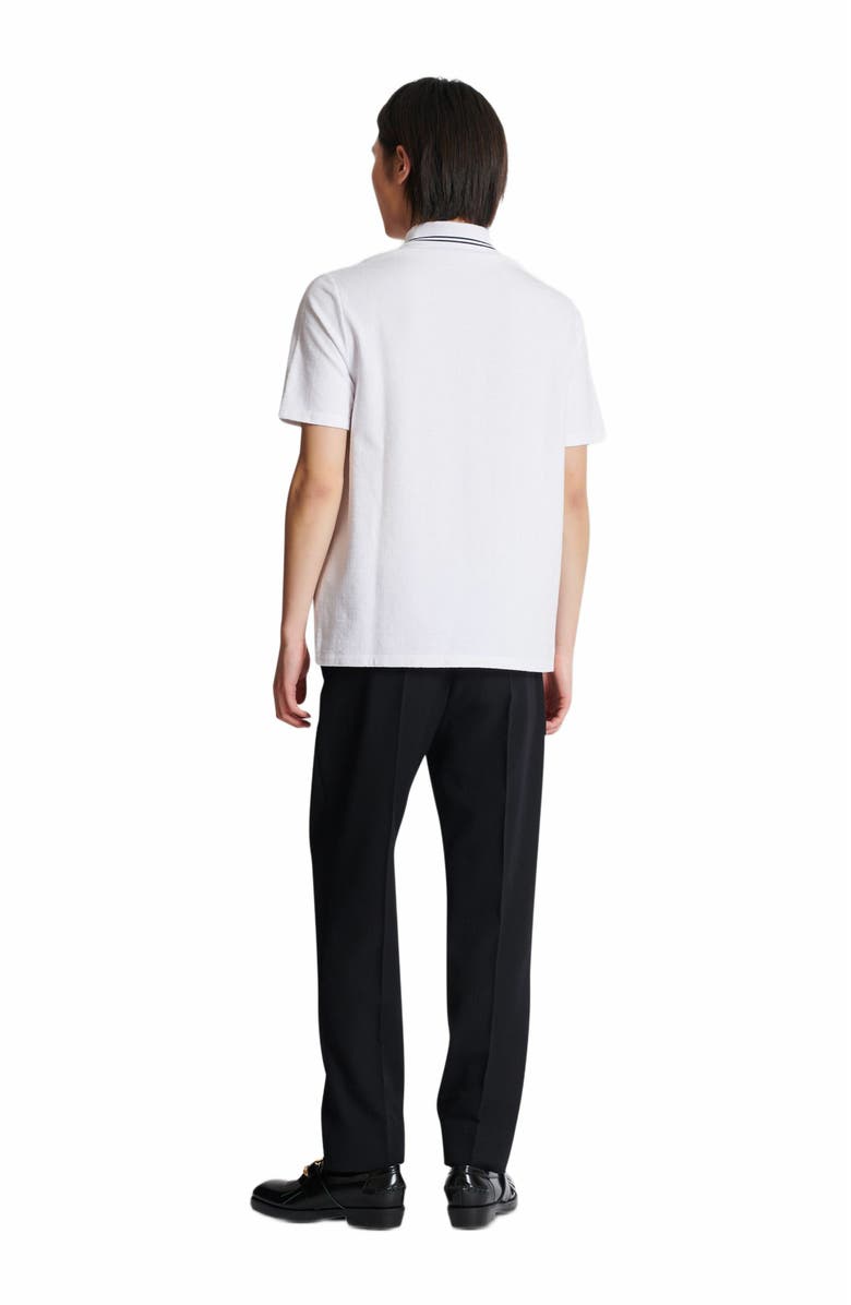 Balmain Monogrammed Polo Shirt With Balmain Couture Label, Alternate, color, White