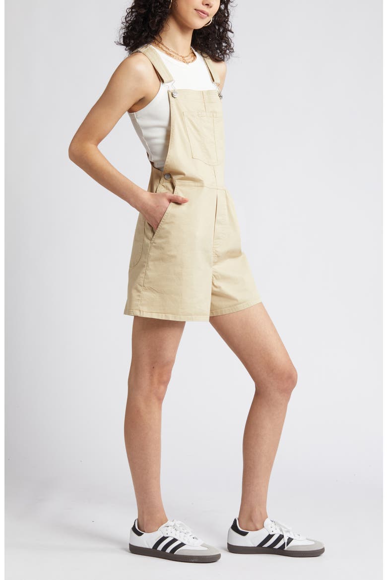 Twill Short Overalls, Alternate, color, TAN SAFARI