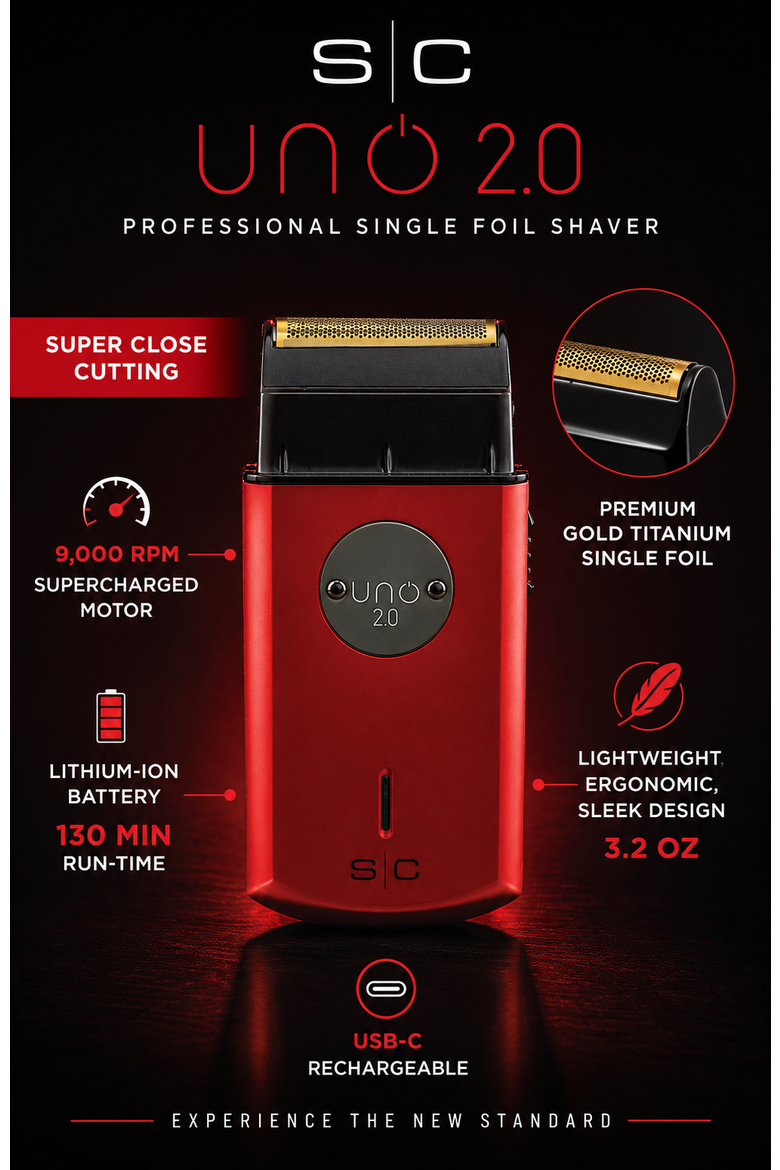 Uno 2.0 Compact Cordless Single Foil Shaver, Alternate, color, Red