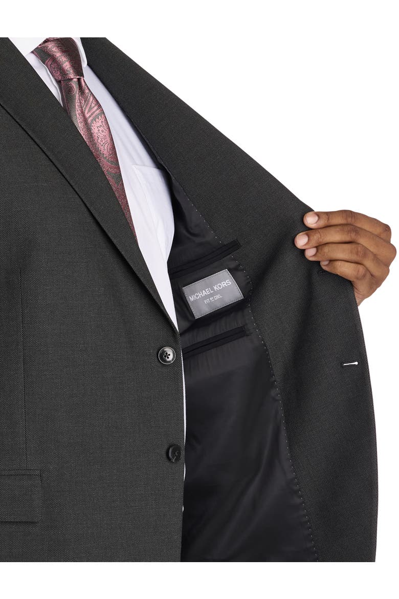 Big & Tall Birdseye Suit Jacket, Alternate, color, CHARCOAL