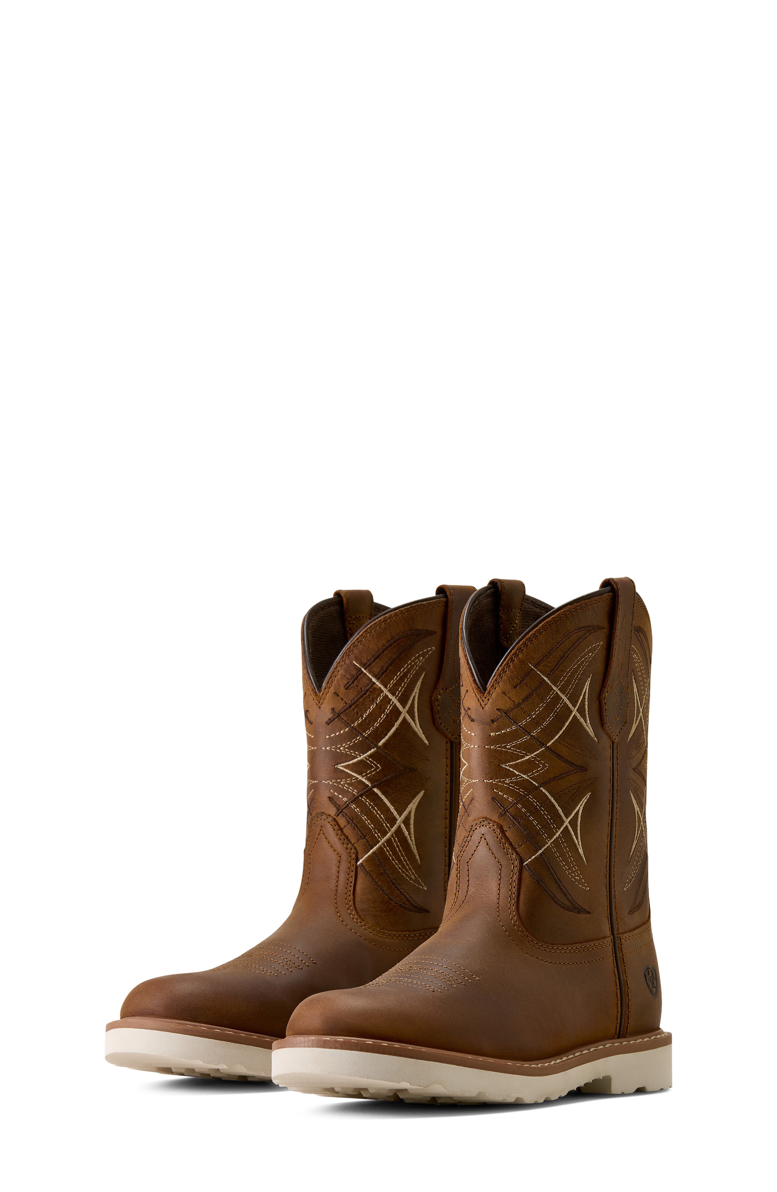 Kids' Activate Leather Cowboy Boot, Alternate, color, DISTRESSED BROWN