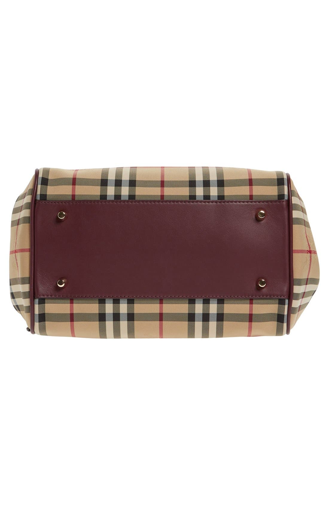 Burberry 'Small Canter' Horseferry Check & Leather Tote, Alternate, color, 